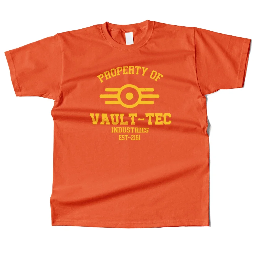 Herren-T-Shirt aus Baumwolle mit Aufdruck „Property of Vault Tec“ im Street-Casual-Stil für Männer und Frauen – Detail 15