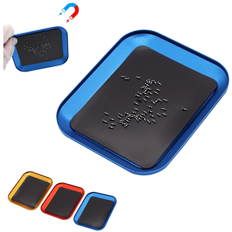 Aluminum Screw The Tray with Magnetic Pad Screw Storage Box Mini Plate Bits Box Mobile Repair Mat tool storage box parts storage box storage organizer box parts organizer screwdriver storage box