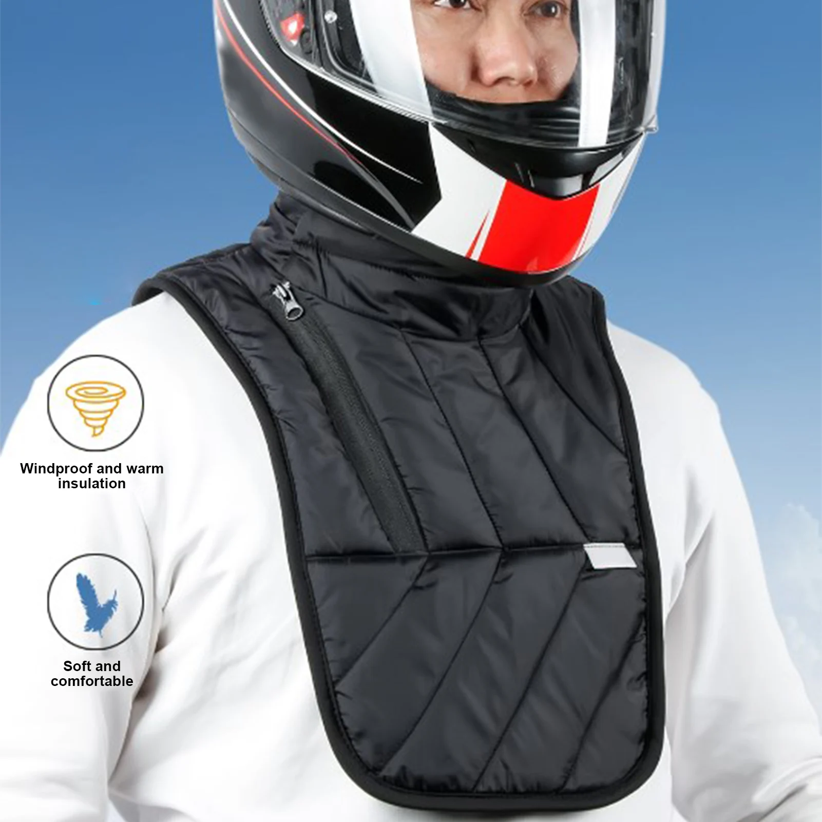 Winter Keeping Warm Neck Scarf Motorcyclist Rider Chest Neck Protector Windproof Warmer Scarf Bibs Motorcycle Thermal Collar 6