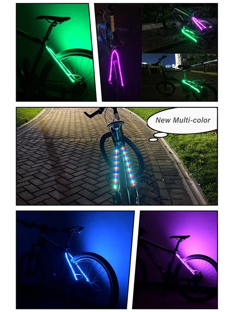 ZK30 LED Strip Lights Bike Scooter Skateboard Cycling Safety Decorative Bicycle Taillight MTB Road Bike Rear Lamp Accessories 5