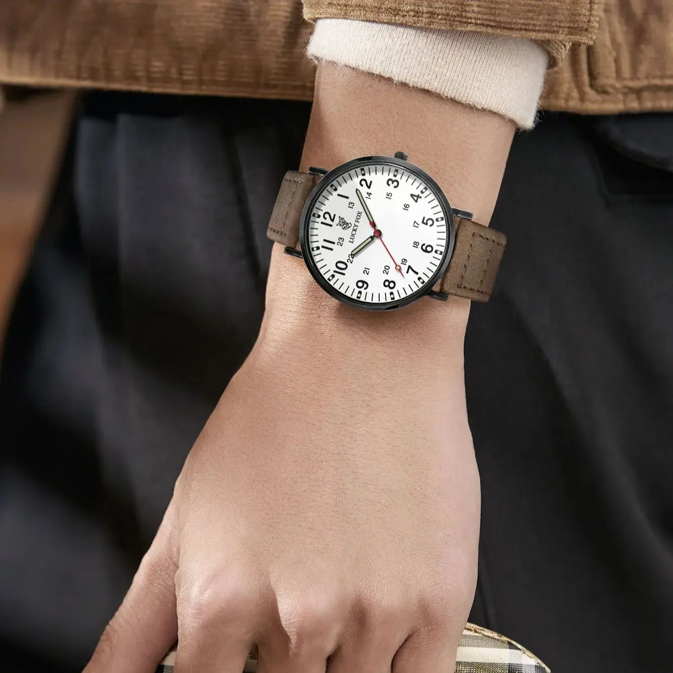 ساعة LUCKY FOX كلاسيكية فاخرة وبسيطة كاجوال كوارتز...