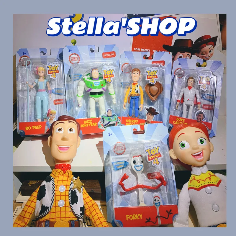 New Toy Story 4 Simulazione Portatile Woody Bath Lightyear Cartoon Trendy Play Food And Play Decoration Giocattoli Per Bambini Natale