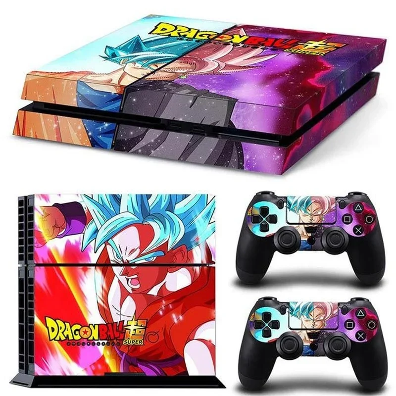 Dragon Ball Son Goku Game Console Stickers for PS4 Anime Color Decals for PlayStation 4 Controller Gamepad Full Body Film Skin ps4 game console stickers