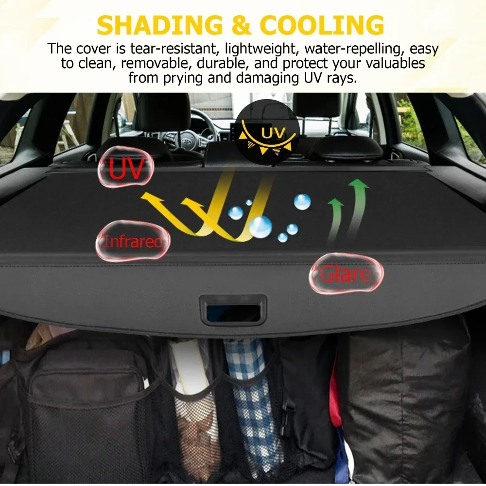 현대 투싼 후방 트렁크 화물 커버, 2016-2025 개폐식 커튼, 후방 화물 보관 랙, 수하물 프라이버시 보안 실드
