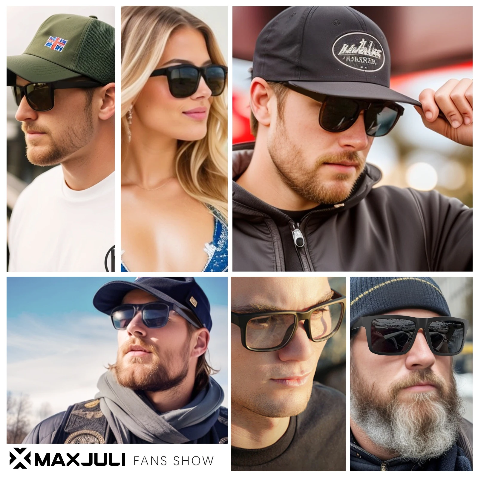 UV Protection Glasses MAXJULI Big Heads Sunglasses Men TR90 Ultralight UV400 Protection Glasses 8228
