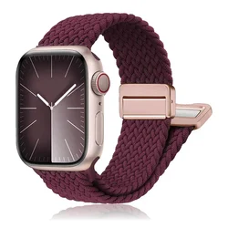 Braided Elastic Wristband with Bracelet Design - S10 - 46 45 44 42 49mm (07 Wine red)