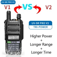 Baofeng UV 9R Pro V2 IP68 Waterproof Walkie Talkie Tri-Power Type-C Charger Dual Band Transceiver Ham Two Way Radio Marine Radio 2