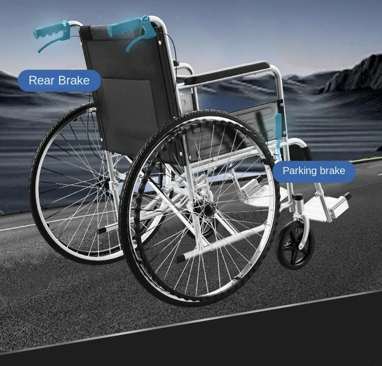 Inflatable tire wheelchair transportation trolley classic multi-function wheelchair accessories