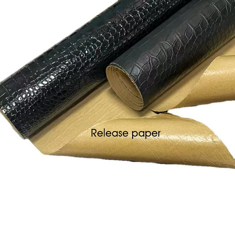 Self-Adhesive Alligator Fabric Soft Textured Crocodile Vinyl Faux Leather Gator Skin Embossed Upholstery DIY Craft Leather leather fabric leather material self adhesive leather sticker