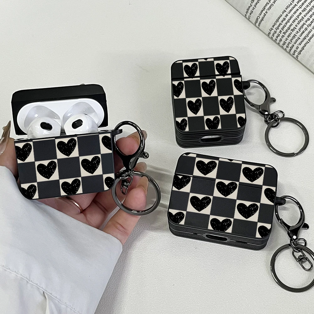 Black Retro Checkerboard Earphone Case for AirPods