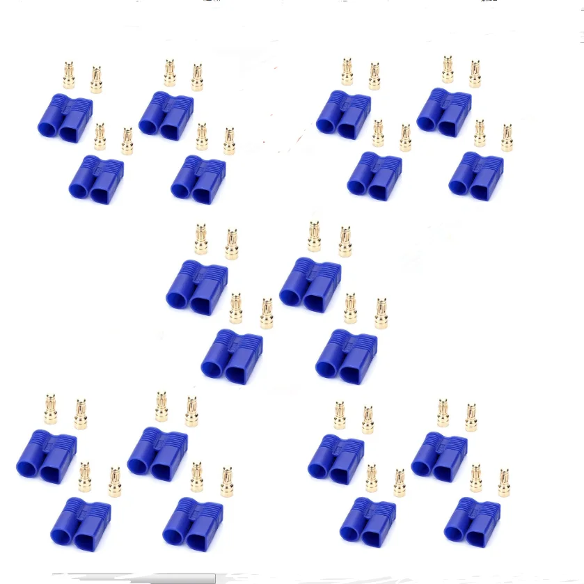 5/10 쌍 20 Pcs EC3 남성 여성 골드 도금 배터리 커넥터 플러그 rc Lipo 배터리 ESC 모터 비행기 트럭 보트