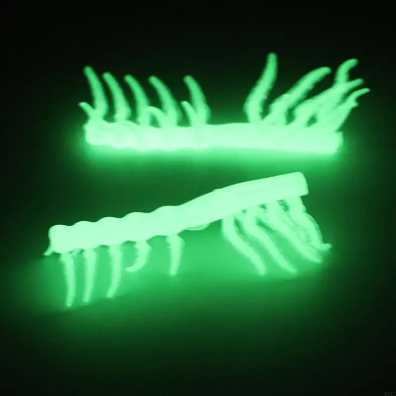 M5TC 10Pcs Glowing Simulation Prawns Shrimp Fishing Lures Baits Silicone Swim Shrimp Lures Baits Floating Sinking Set