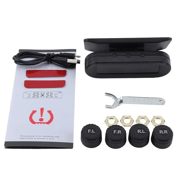 Solar TPMS Car Tire Pressure Alarm Monitor Smart System 4 Sensors Security Alarm Display Tyre Pressure Temperature