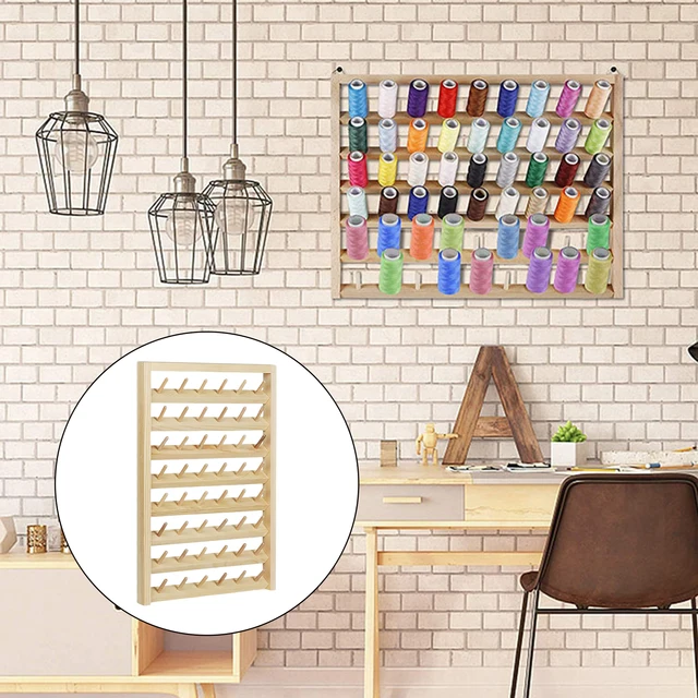 2 Soportes De Pared Para Hilos De Coser - Metal Blanco, Capacidad 54 Bobinas, Fácil Instalación, Organizador Para Sala De Manualidades
