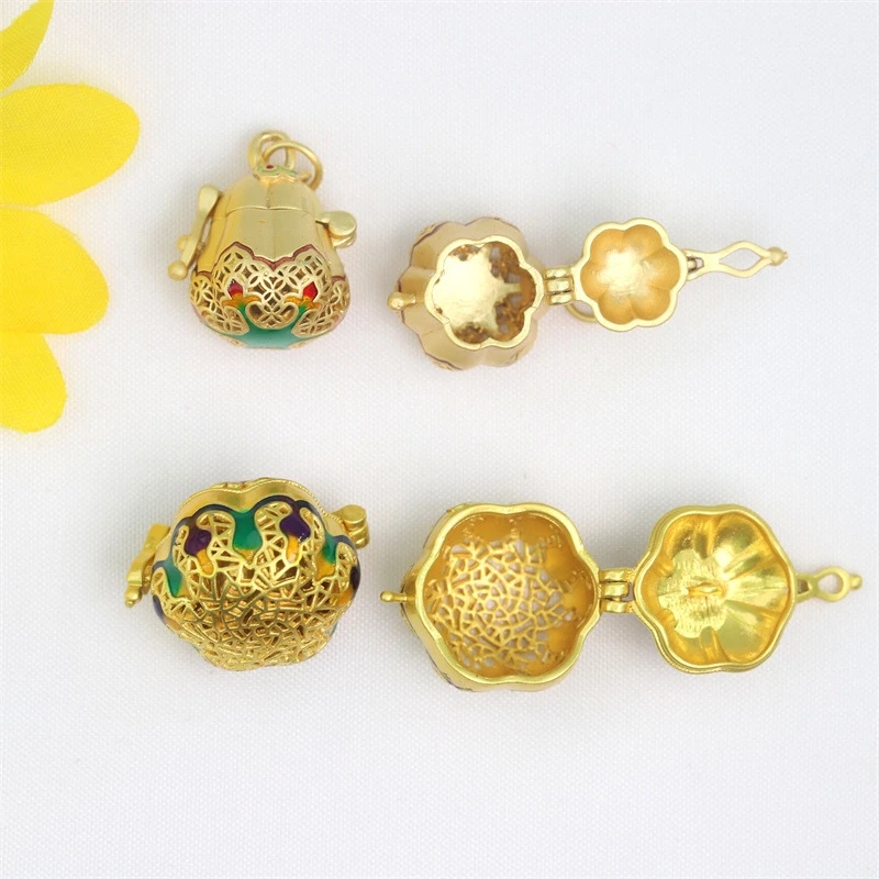 

Ретро перегородчатое открытое саше, подвеска в виде колокольчика, ожерелье в виде таблеток с полыми благовониями, аксессуары для ювелирных изделий