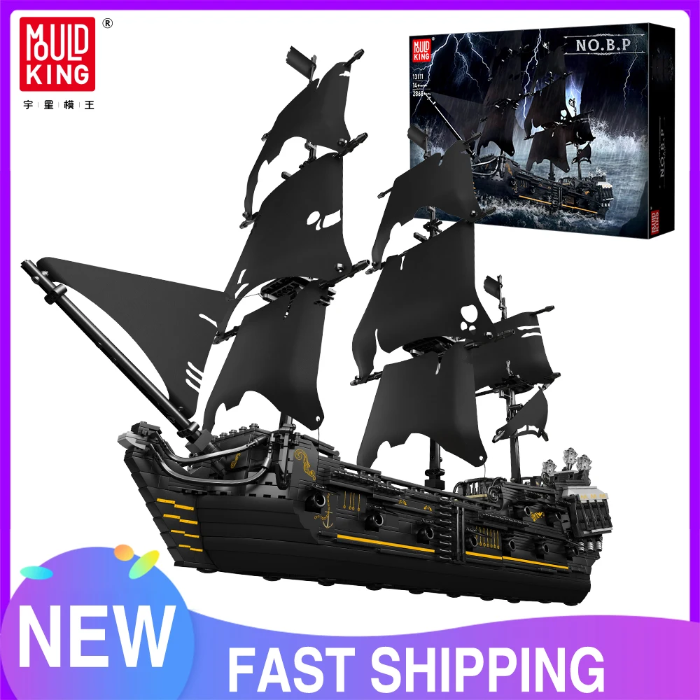 Mold King 13111 Movie Toys The Moc Black Pearl Pirate Ship Model Assembly 16006 Building Block Brick Kids Regali Di Natale
