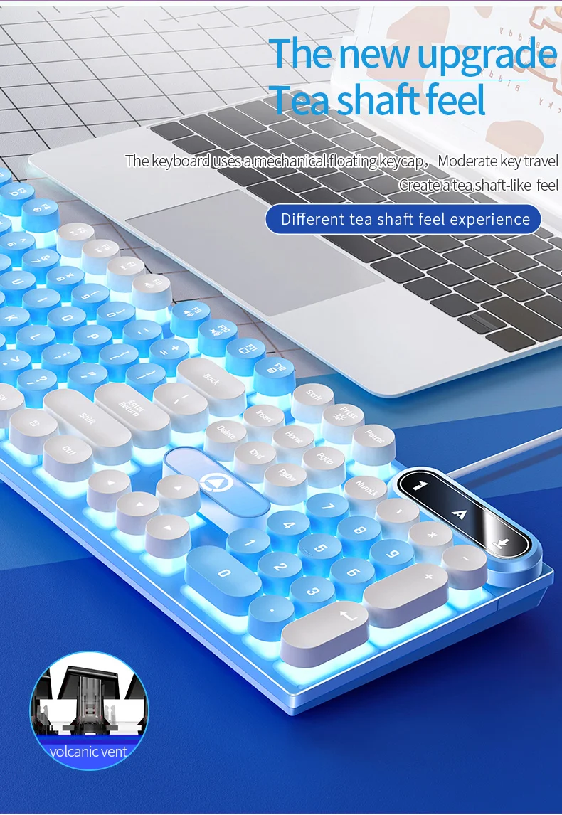 escrever, 104 chaves, teclado prendido, cor combinando,