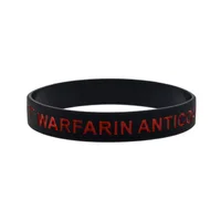 1 PC Warfarin Anticoagulant Silicone Bracelet Medical Alert Wristband 3 Colors 1