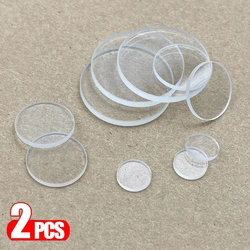 Set of 2 Round Flat Glass Lenses for LED Flashlights - Multiple Sizes
