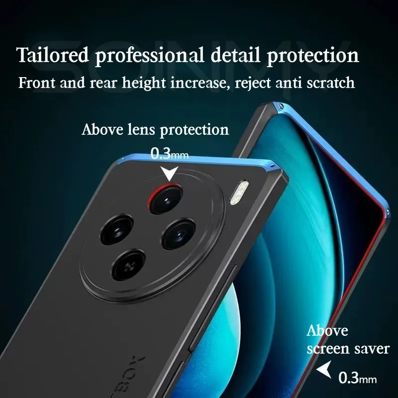 Shockproof Metal Armor Phone Cases For Vivo X100 Pro Coque Aluminum + Pc Cover For Vivo X100 X90 X80 X70 Pro Protection Fundas