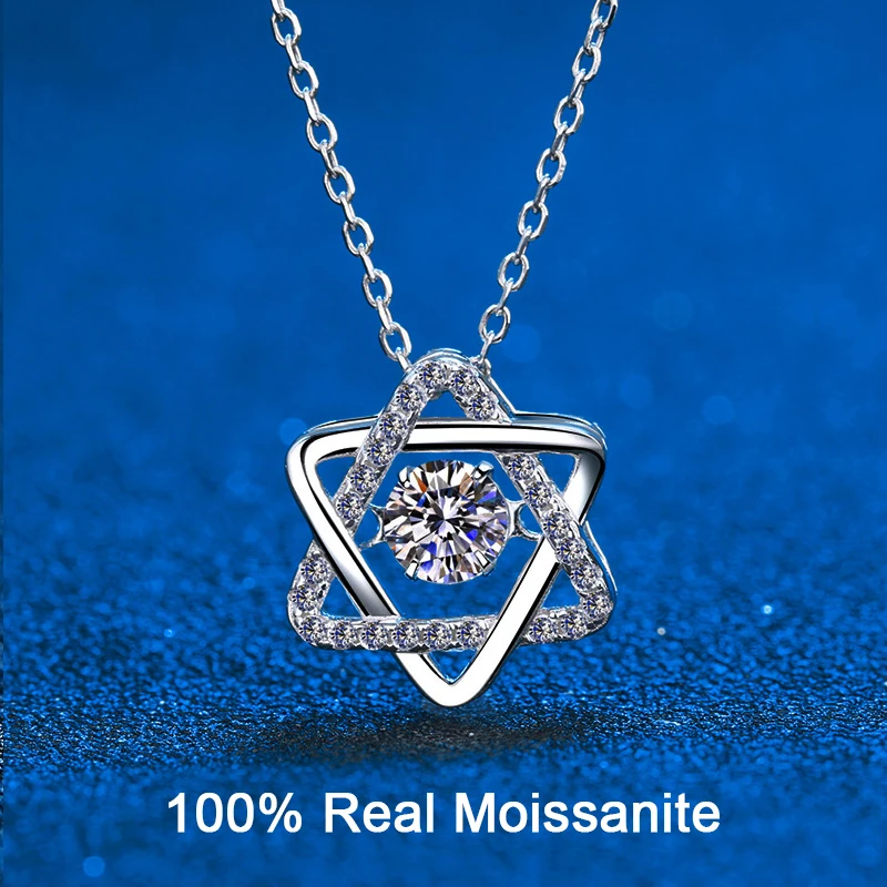 14K White Gold 925 Sterling Silver Real GRA Moissanite 0.5ct Lab Diamond Necklace For Women gold necklace silver necklace moissanite necklace