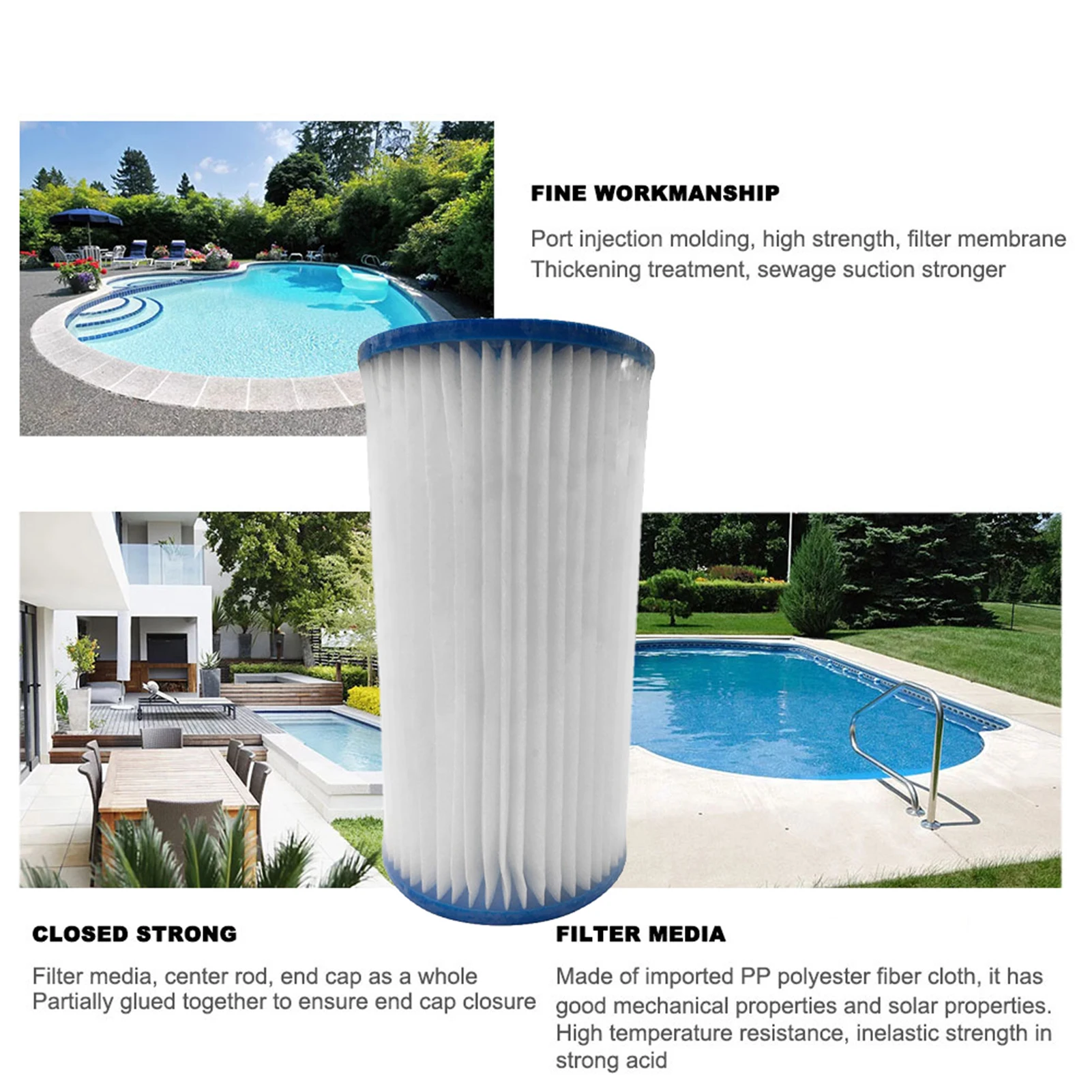 1pc X Mousse Éponge Réutilisable Piscine Filtre Cartouche Lavable for Type  I