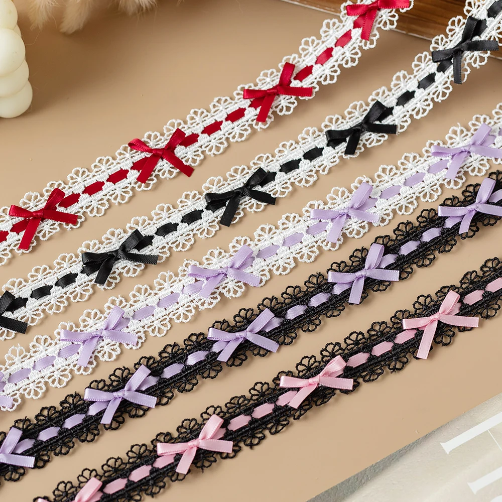 Bow Pleated Lace Trim Handmade Crafts for Baby Clothes Skirt Hem Clothing Sewing Curtains Home Decoration