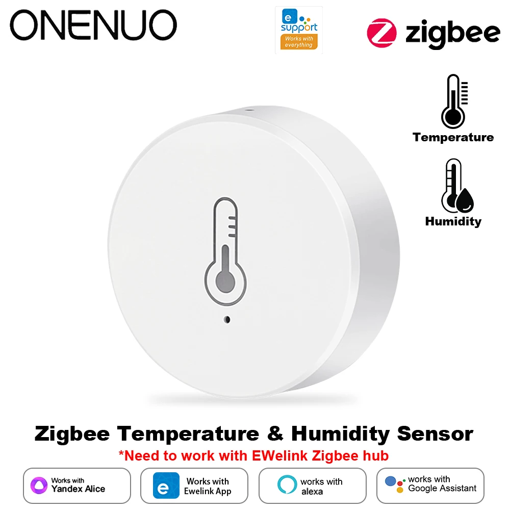 ZigBee Smart Thermometer Hygrometer Controller Temperature Humidity Sensor Battery Powered APP Control For Alexa Google