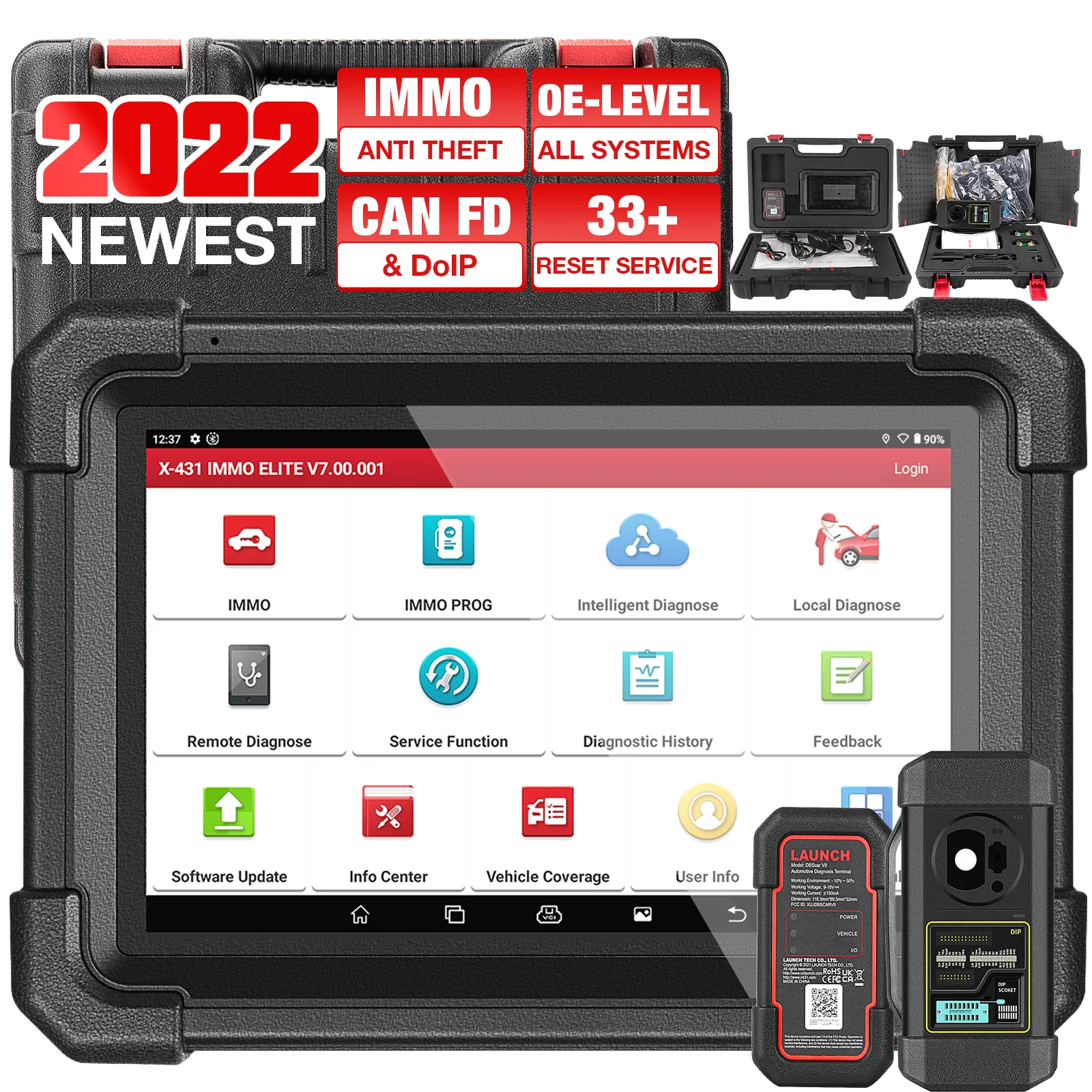 

X431 IMMO ELITE Car Key Programmer Car Immobilizer ECU Programming Tools All System Diagnostic Scanner 33 Reset