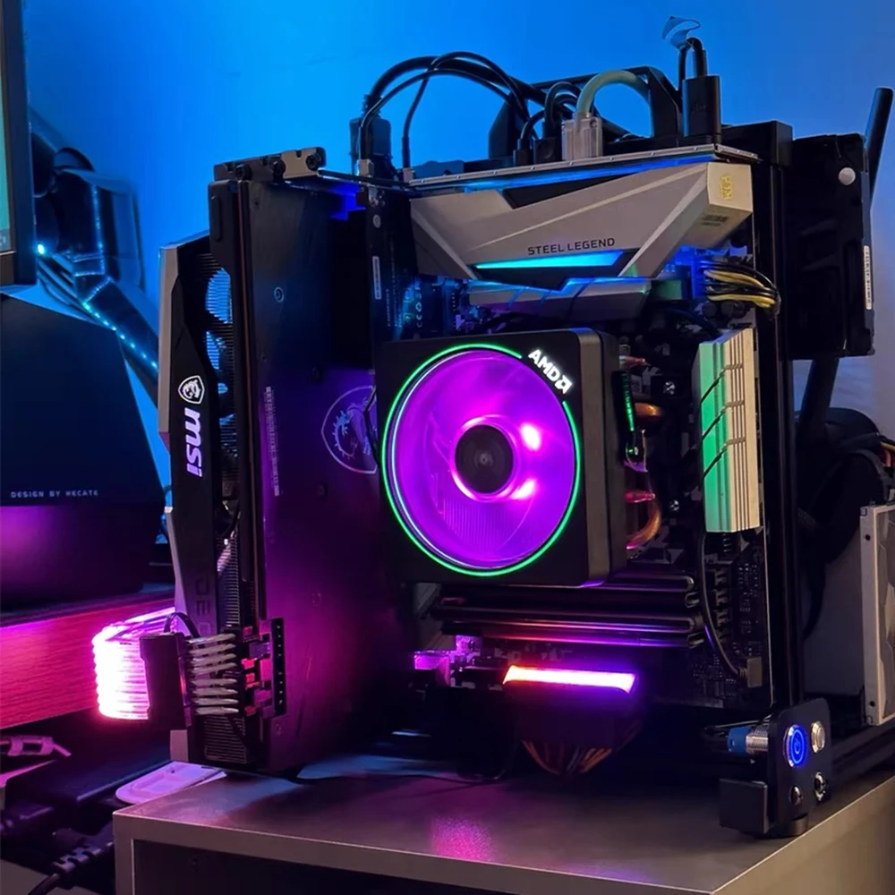 Open pc Case Frame para Gamers Gabinete Alumínio Criativo Faça Você Mesmo Desktop Computador Torre de Chassi Itx Matx Eatx Jogos Mod - Imagem 5