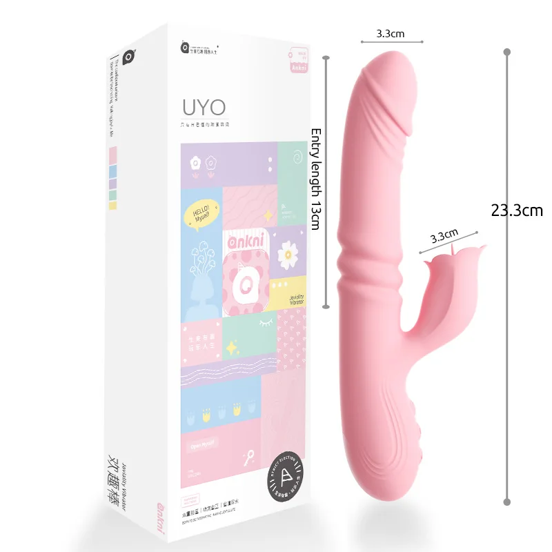 2 IN 1 Suck Vibrator Dildo Telescopic Vibrator Clit Sucking G Spot Stimulation Vibrator Women Sex Toys Adult Products uyo
