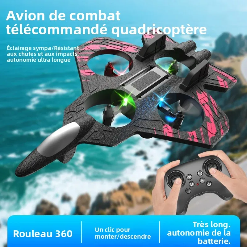 Hélicoptère RC télécommandé 2.4GHz, 3 canaux, LED, bleu/vert