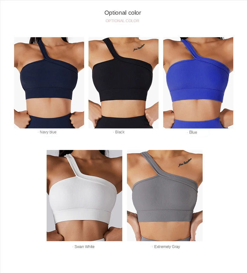 Rib Fabric Yoga Top Women Sports Bra