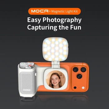 COMITOK MOCA Booster selfie wireless per iPhone, con blocco messa a fuoco/otturatore DSLR, telecomando ricaricabile + specchio opzionale/luce di riempimento