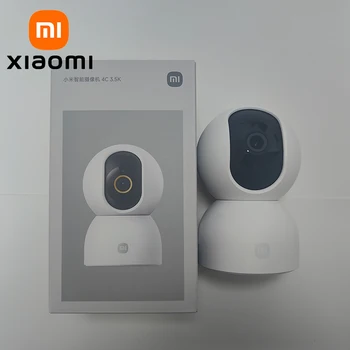 XIAOMI Nuova fotocamera intelligente 4C, 6MP 3,5K 360 ° , Rilevamento animali domestici, audio bidirezionale, baby monitor per la sicurezza domestica, versione cinese con adattatore