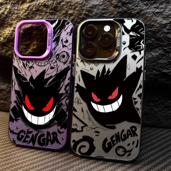 Cartoon P-Pokemon Gengar Plating Phone Case for iPhone 17 16 15 14 13 12 11 Pro Max Plus 17 Air 16E X XR XS Max Back Cover 1