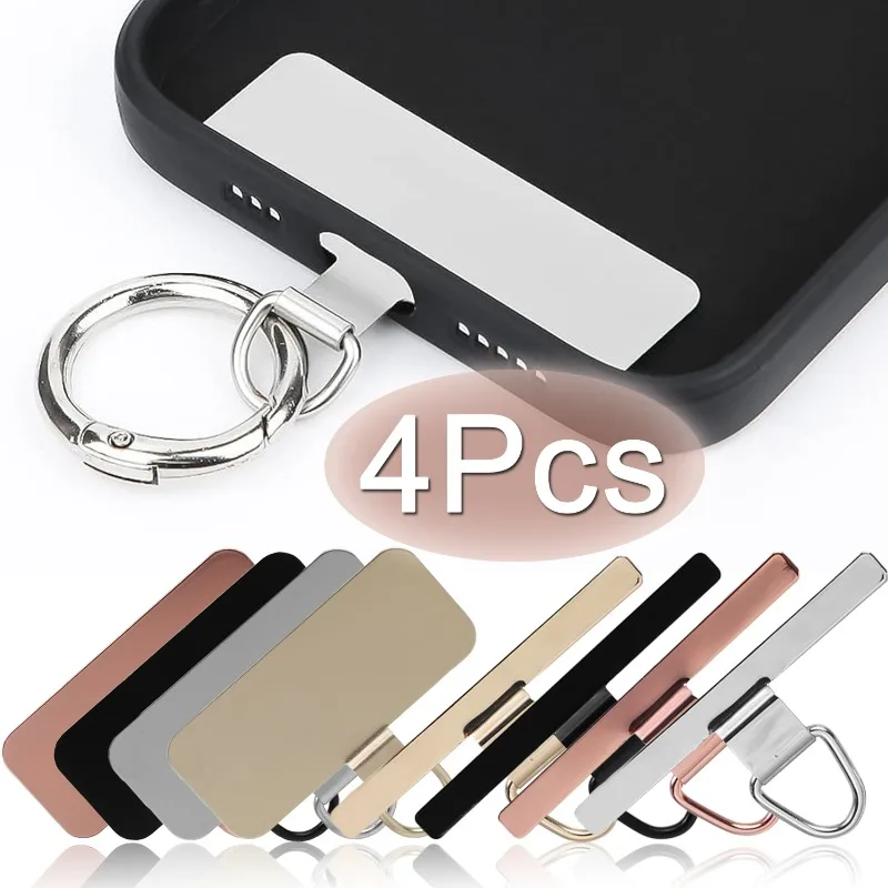 6 Pezzi Tether Tab In Acciaio Inox Per Cellulare – Supporto Universale Anti-Smarrimento Per Cellulare, Sottile E Leggero, Adatto A Maggior Parte Dei Telefoni (Argento, 4,5 Cm)