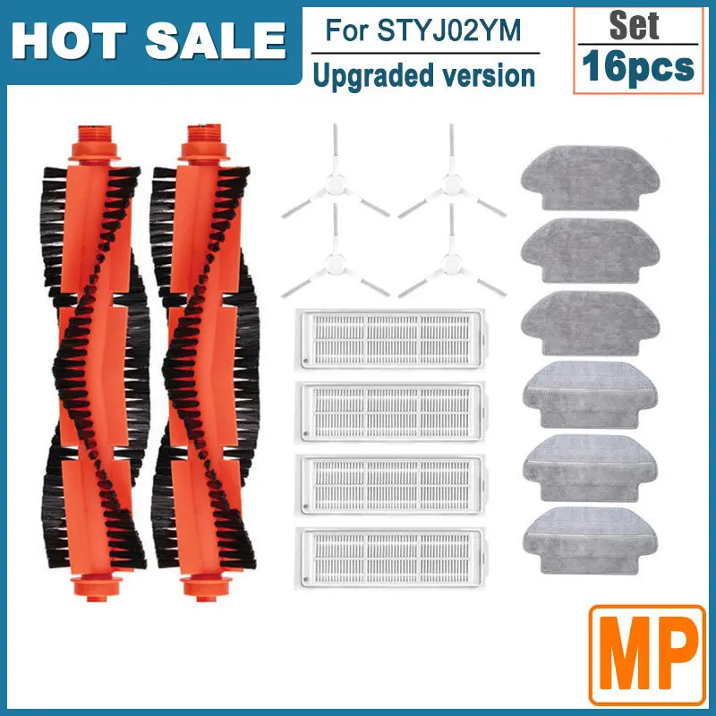 Enhanced Robot Vacuum Mop Filter and Accessories with Mop Cloths and Brush Set