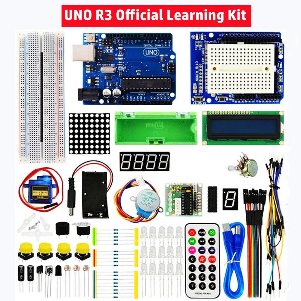 

Плата разработки «сделай сам» UNO R3, официальная плата ATMEGA16U2 + чип MEGA328P для Arduino UNO R3, обновленный шаговый двигатель с RFID, стартовый комплект «сделай сам»