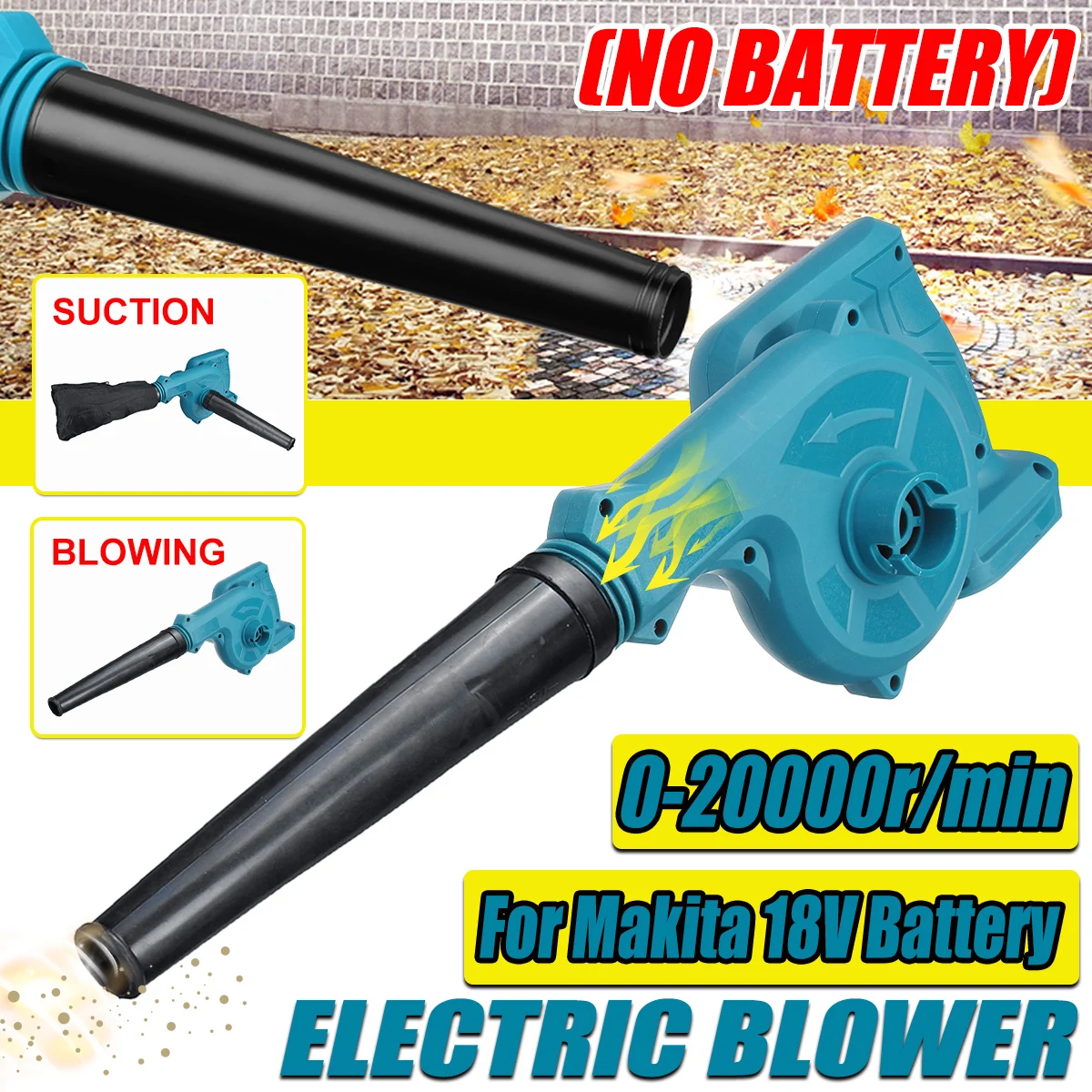 Cordless Leaf Blower Air Vacuum Cleaner Dust Computer Collector Snow Blowers Garden Tools For Makita 18V Battery |