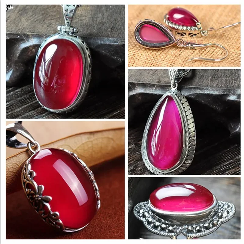 Natural Ruby Oval Cabochon Smooth Polished Surface Egg Shape Large