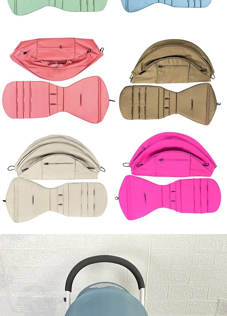 175 Degrees Stroller Hood & Mattress For Babyzen Yoyo2 Yoya Baby Stroller Accessories  With Back Zipper Pocket Cushion For Yoyo used baby strollers near me