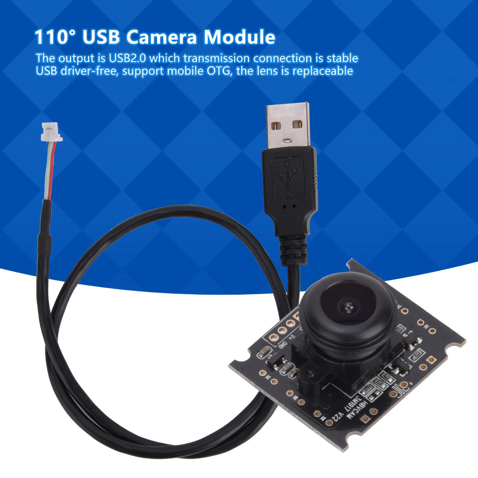 USB 카메라 모듈 USB 카메라 모듈 OV3660 칩 USB2.0 출력 2048 x 1536 15fps 110 °   모바일 OTG 110 지원 °   USB 카메라 모듈