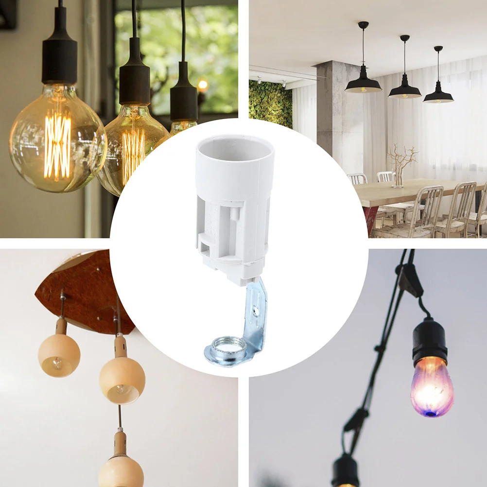 

6 Pcs Holder Adapter Light Sockets E14 Base Replacement Lamp Copper High Temperature Resistant Plastic Candelabra Bulb