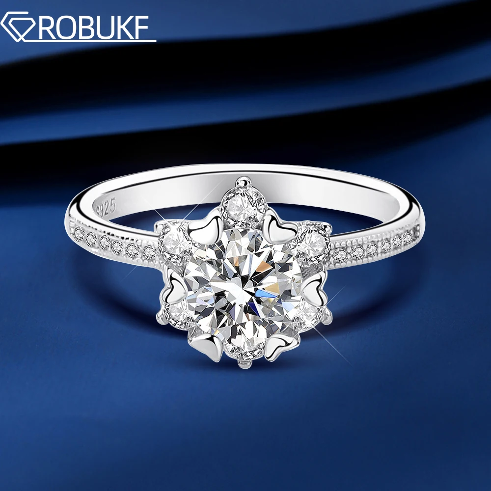 

6.5mm D Color Moissanite Ring For Women S925 Sterling Silver Sparkling Round Diamond Wedding Band Fine Jewelry Gifts Wholesale