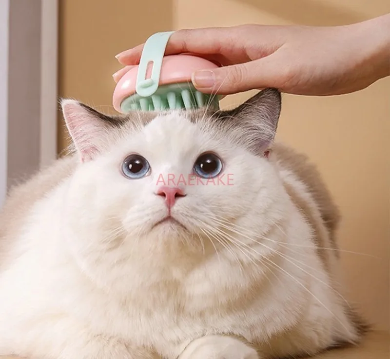 Pet silicone shower brush, massage comb, cat and dog shower brush, cleaning tool with air holes for washing and care