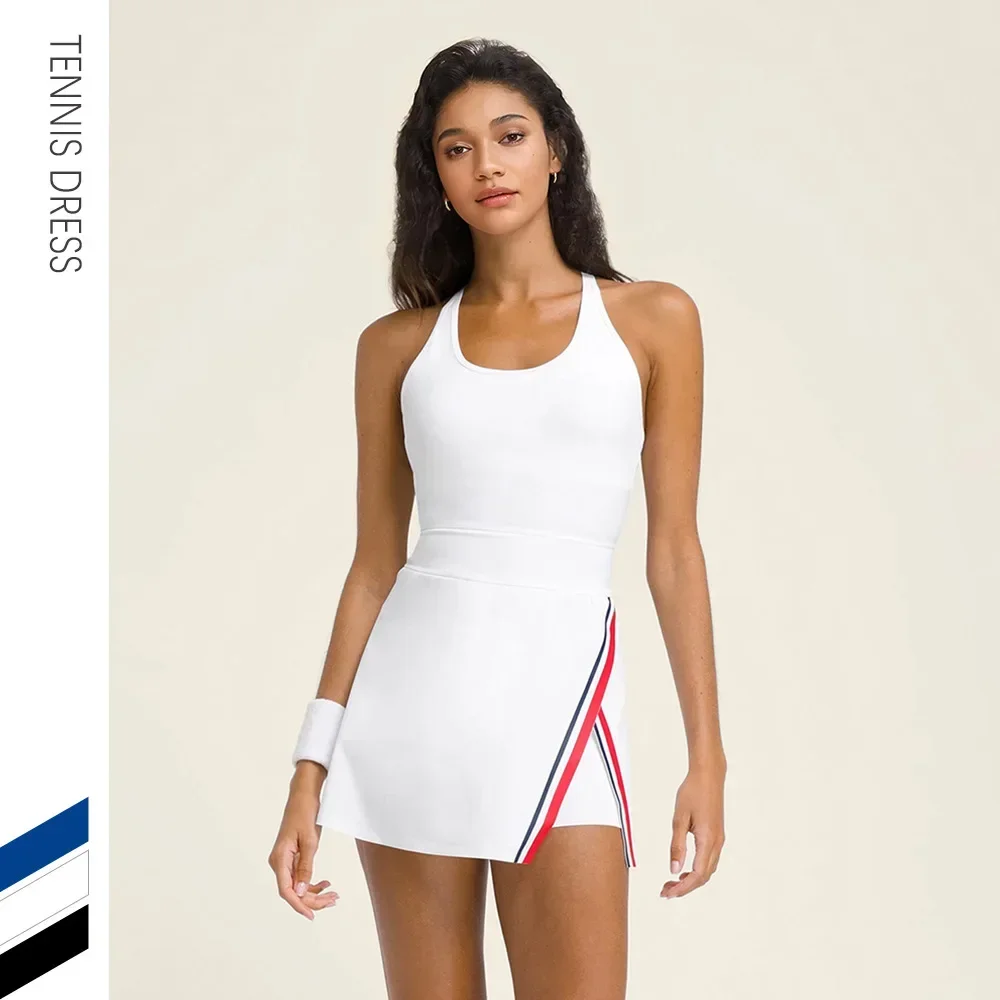 Women's Gym Golf Wear Tennis Skirt Breathable Quick-Drying Yoga One-Piece Dress Outdoor Leisure Sports Tight Fitting Skirt Pants