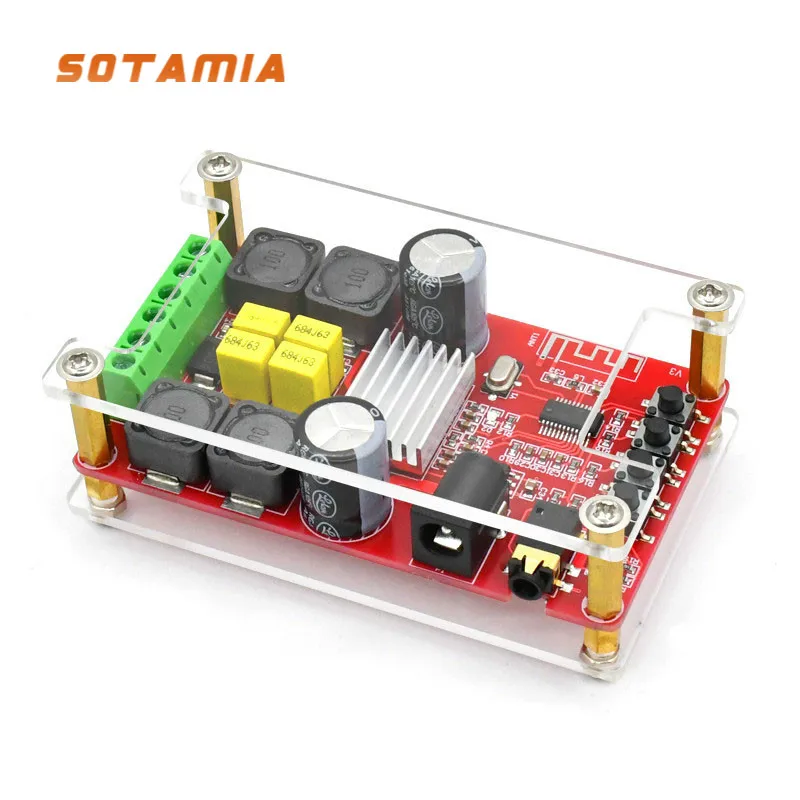 

SOTAMIA TPA3116D2 Bluetooth 5.0 Power Amplifier Audio Board 50W*2 Digital Stereo Sound Amplifiers AUX DC12-24V Home Theatre DIY