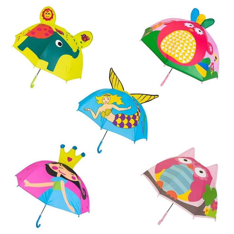 Consumir lógica cepillo Paraguas con Diseño Creativo 3D para Niños y Niñas, Sombrilla con Estampado  de Dibujos Animados, Mango Largo y Modelado de Orejas, Lindo Regalo| | -  AliExpress