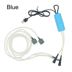 Portable Silent Aquarium Air Pump with Adjustable Dual - Hole Aeration (Blue)